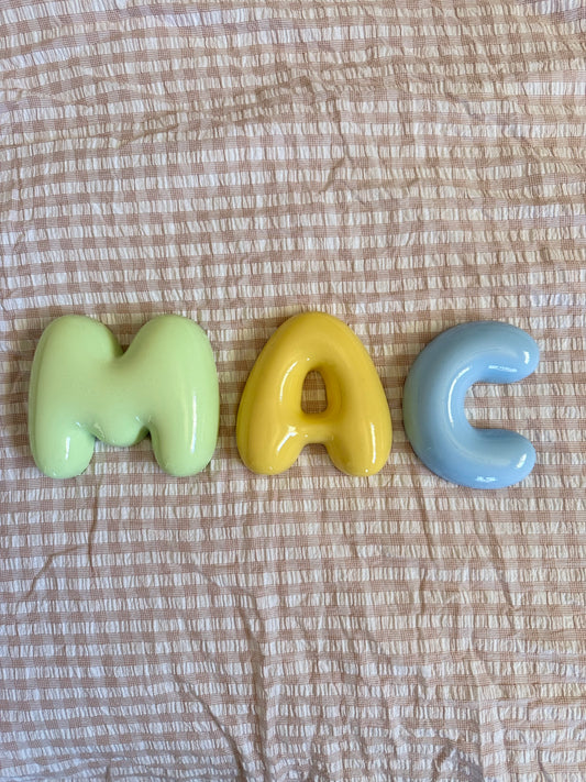 Coloured Letters with Signature Shine